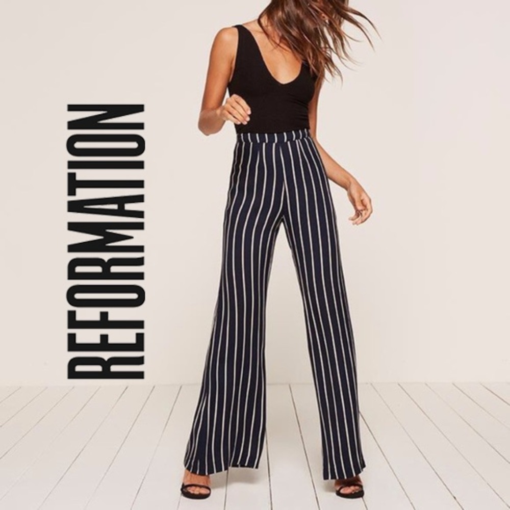 SOLD! REFORMATION PINSTRIPED WIDE LEG PANTS